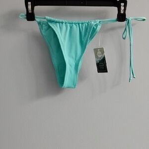 NWT ⭐ Chic Light Aqua Eidon  Bikini Bottom with Side Tie Size Medium